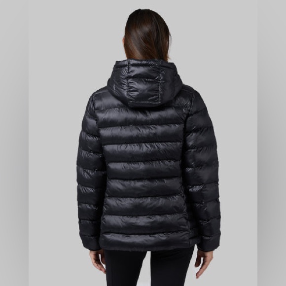 NWT 32 Degrees mid-length black hooded puffer jacket - Picture 4 of 8
